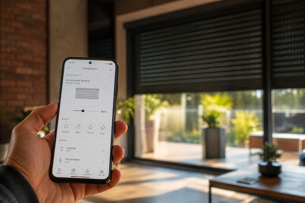 Zdalne sterowanie roletami zewnętrznymi za pomocą aplikacji w smartfonie - system automatyki Smart Home